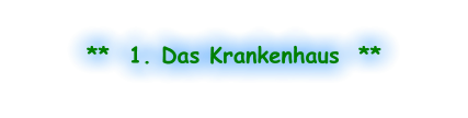**  1. Das Krankenhaus  **