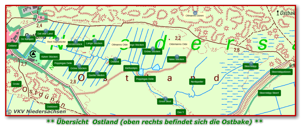 © VKV Niedersachsen ** Übersicht  Ostland (oben rechts befindet sich die Ostbake) **